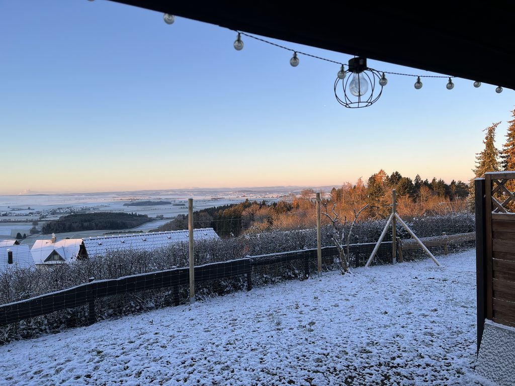 Winterliche Aussicht von der Terrasse des Ferienhaus Munz in Bad Dürrheim Öfingen